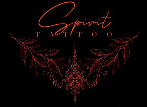 Logo Spirit tattoo tatouage géométrique ornemental fine Line floral tattoo